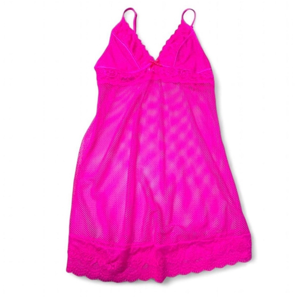 Women's Pink Lace Chemise fishnet brand new